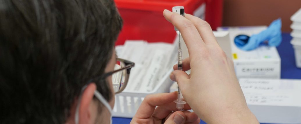 Pharmacist prepares Covid-19 vaccine