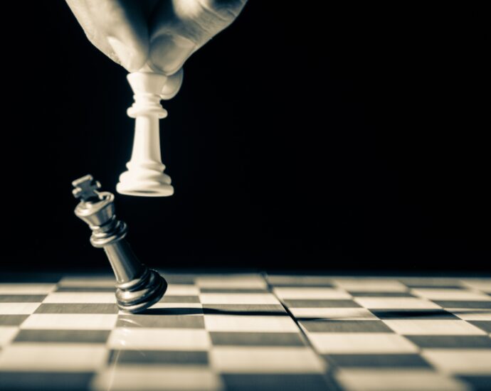 Chess piece falling