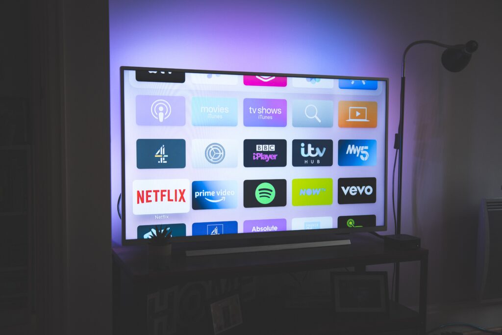 TV showing applications home screen