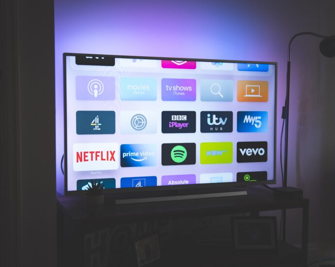 TV showing applications home screen
