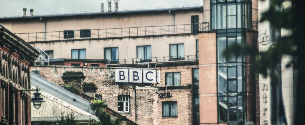 The BBC logo on a building. Gary Lineker is one of the BBC's most renowned hosts.