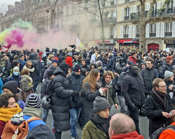 Thousands take to the streets of France to protest the pension reform bill