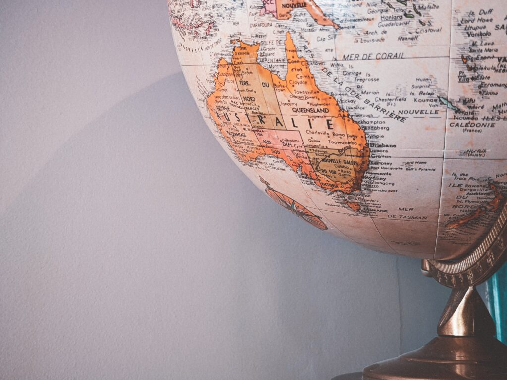 Picture of the corner of a world globe