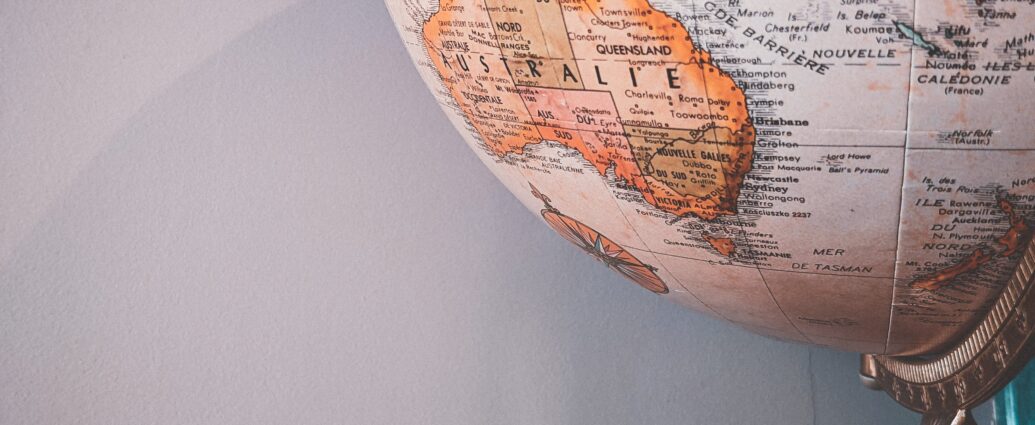 Picture of the corner of a world globe