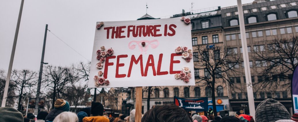 A sign being held up at a feminist protest, stating "the future is female". Paris Paloma has recently released her new single, labour, which channels feminist values and defends women who have suffered at the hands of men.