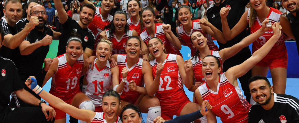 Turkish National Team posing and celebrating their success