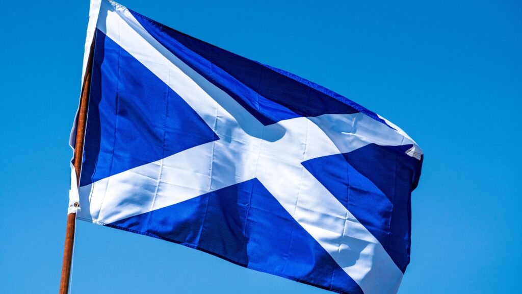 Scottish flag flying