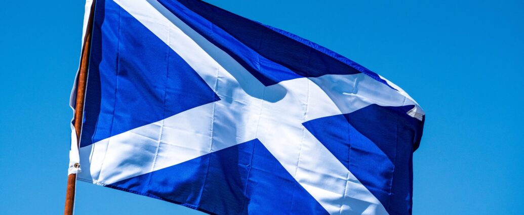 Scottish flag flying