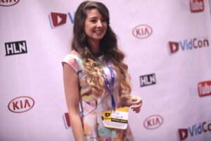 Zoe Sugg, also known as Zoella, speaking at the 2014 VidCon.