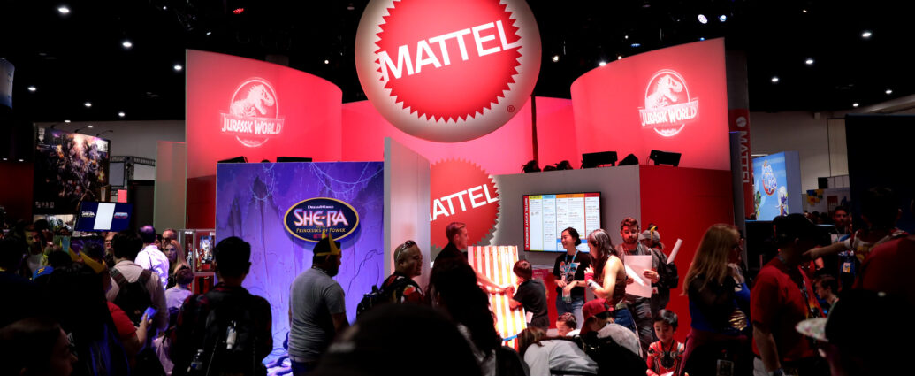 Mattel booth at the 2019 San Diego Comic-Con International at the San Diego Convention Center in San Diego, California.