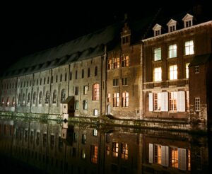 Ghent University and canal, in Belgium.