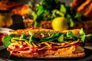 Image shows a baguette sandwich