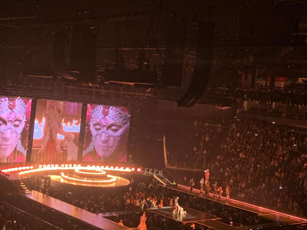 Madonna's stage setup at the O2 in London