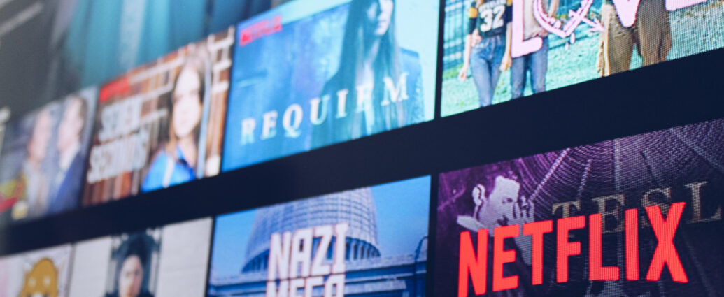 Image displays TV shows on Netflix's homepage.