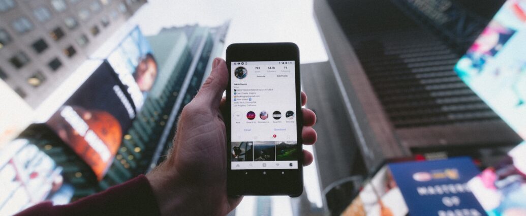 A phone looking at online social media