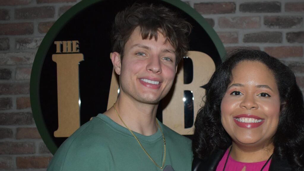 Matt Rife poses with a fan after a comedy set.