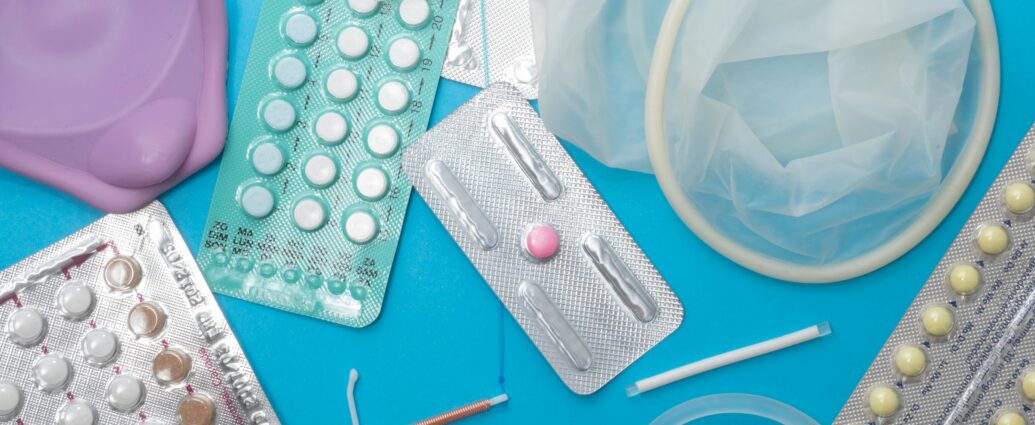 a selection of reproductive health supplies: pills, diaphragm, condoms, vaginal ring, IUD, implant, dmpa, emergency contraception, contraceptive pills