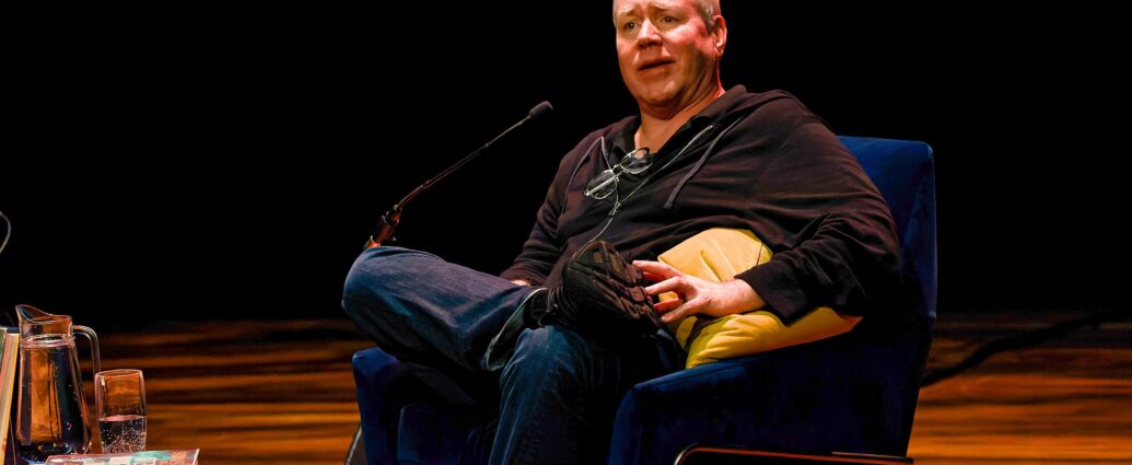 Bret Easton Elis, author of American Psycho, speaking at Queen Elizabeth Hall on Thursday 2nd February 2023.