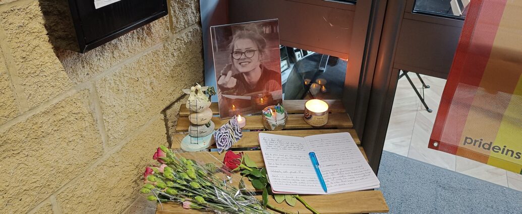 Book of condolence at the vigil for Brianna Ghey in Woking on 15 February 2023.