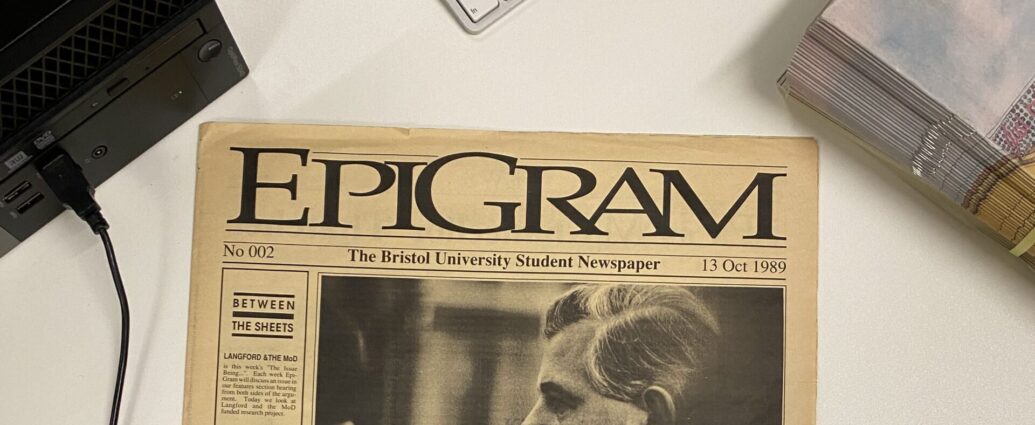 Print copy of Epigram, University of Bristol's student newspaper.