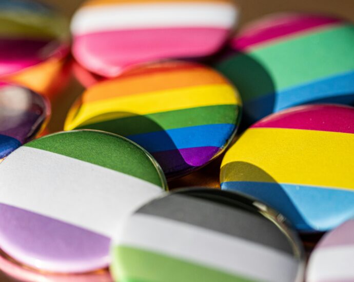 LGBTQ+ flags on badges
