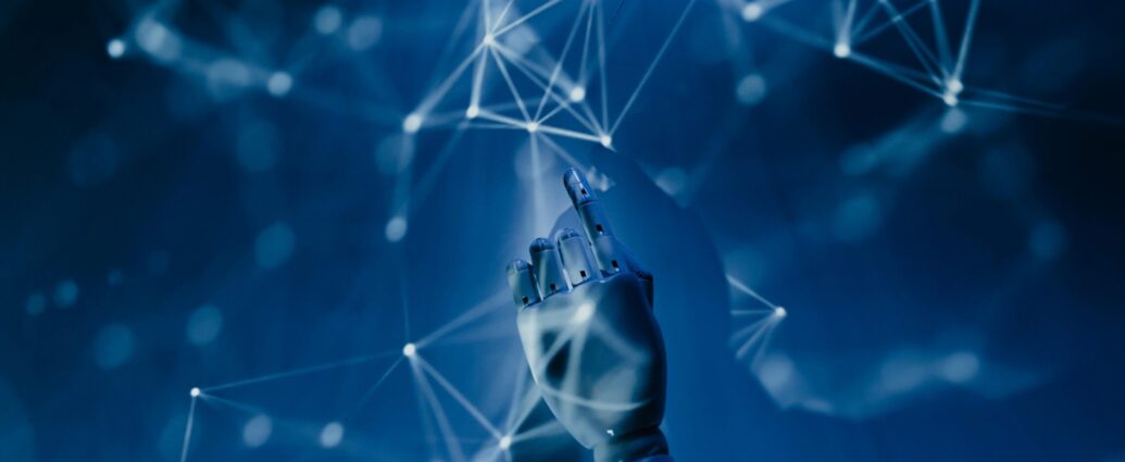 robot hand reaching up.