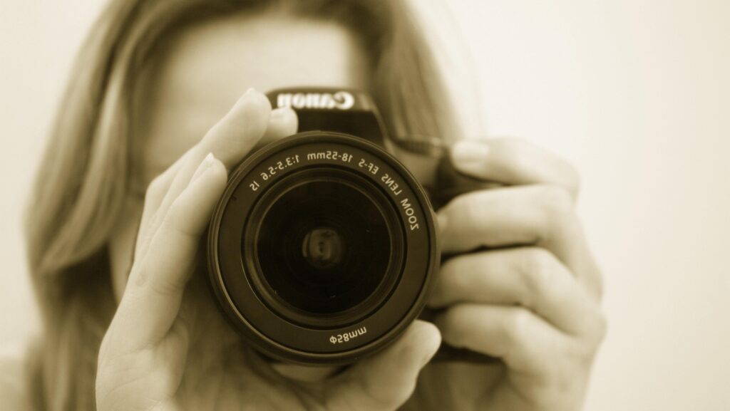Woman holding camera