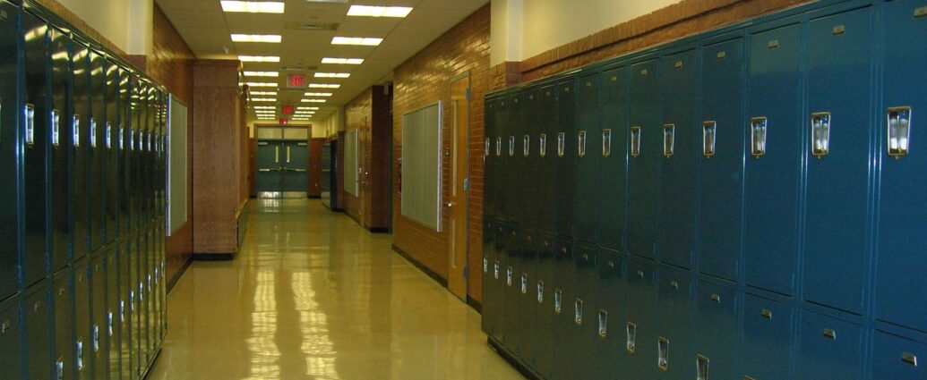 School hallway with lockers