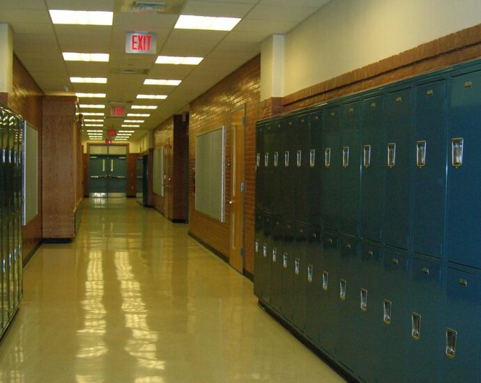 School hallway with lockers